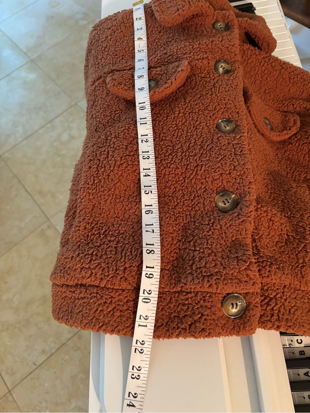 Hippie Rose Rust Teddy Sherpa Button-Up Jacket R1 - Picture 11 of 12